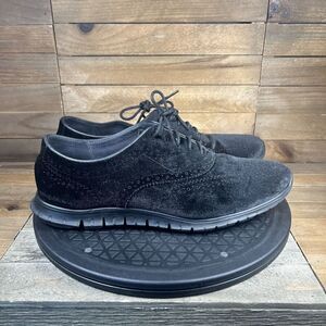 Cole Haan ZeroGrand Womens Size 10.5B Wingtip Oxfords Black Velvet Casual Shoes